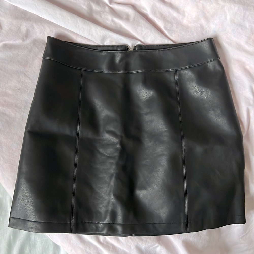 Vegan leather mini skirt